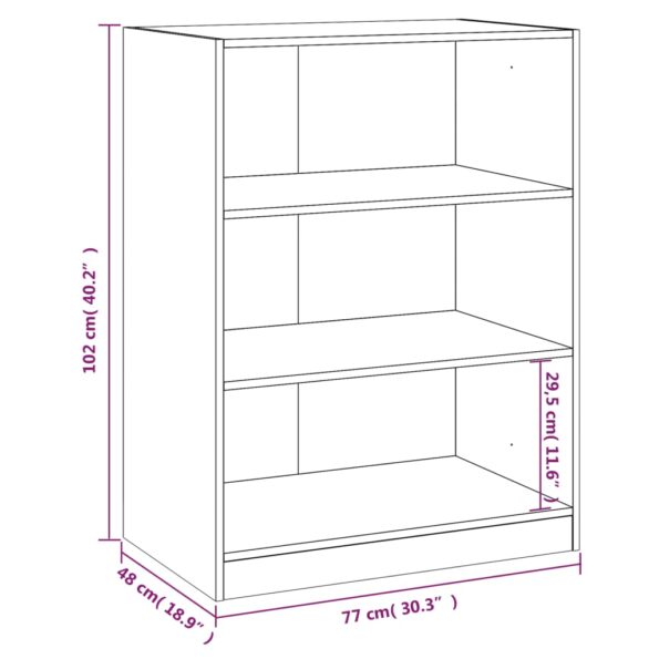 vidaXL Šatník hnedý dub 77x48x102 cm kompozitné drevo – Obrázok 10