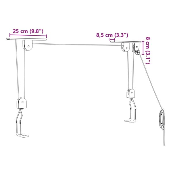 VXL8721012917842_g_en_hd_7.jpg vidaXL Zdviháky na bicykle so stropným držiakom 2 ks 20 kg – Obrázok 9