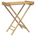 vidaXL Skladací stolík s podnosom 70,5x42,5x80 cm bambus – Obrázok 2