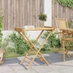 vidaXL Skladací stolík s podnosom 70,5x42,5x80 cm bambus – Obrázok 3