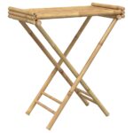 vidaXL Skladací stolík s podnosom 70,5x42,5x80 cm bambus – Obrázok 7