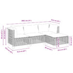 vidaXL 4-dielna záhradná sedacia súprava s podložkami čierna polyratan – Obrázok 7