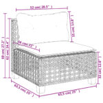 vidaXL 6-dielna záhradná súprava pohoviek s vankúšmi čierna polyratan – Obrázok 11