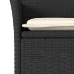 vidaXL 3-dielna záhradná súprava s vankúšmi čierna polyratan a akácia – Obrázok 5