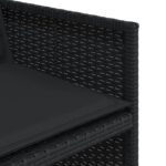 vidaXL 5-dielna záhradná jedálenská súprava a vankúše čierna polyratan – Obrázok 8