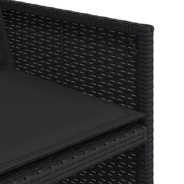 vidaXL 13-dielna záhr. jedálenská súprava s vankúšmi čierna polyratan – Obrázok 7