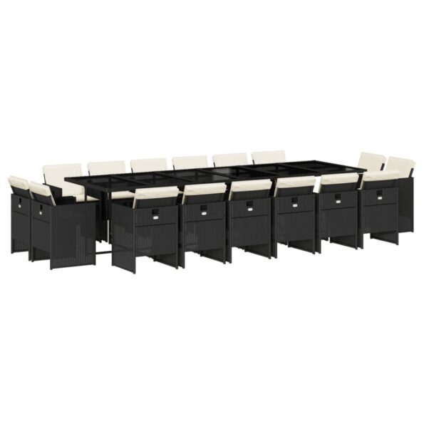 VXL8721102495724_a_en_hd_1.jpg vidaXL 17-dielna záhr. jedálenská súprava s vankúšmi čierna polyratan – Obrázok 2
