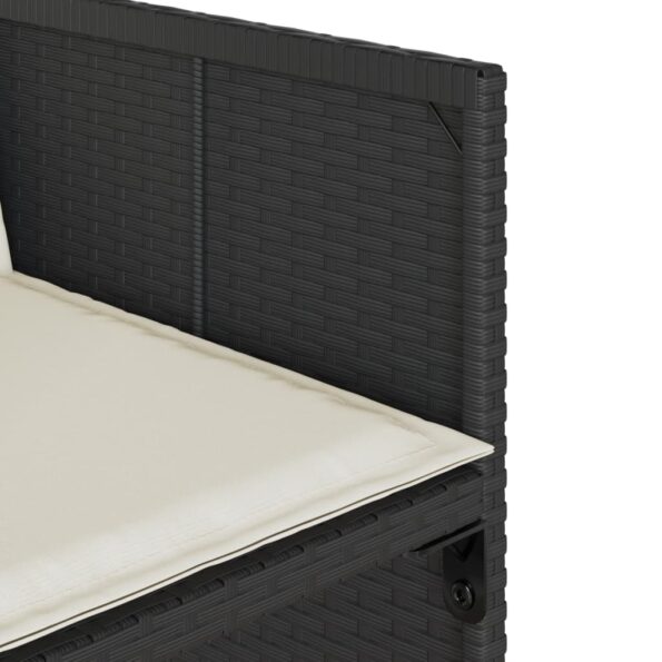 vidaXL 5-dielna záhradná jedálenská súprava a vankúše čierna polyratan – Obrázok 8