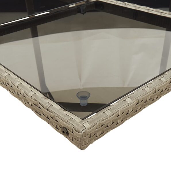 vidaXL 7-dielna záhradná jedálenská sada s podložkami sivá polyratan – Obrázok 7