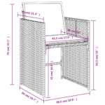 vidaXL 15-dielna záhr. jedálenská súprava s vankúšmi čierna polyratan – Obrázok 12