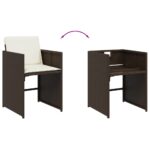 vidaXL 9-dielna záhradná jedálenská súprava s vankúšmi hnedá polyratan – Obrázok 7