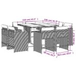 vidaXL 9-dielna záhradná jedálenská sada s vankúšmi čierna polyratan – Obrázok 8