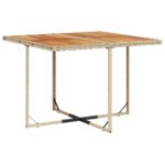 vidaXL 9-dielna záhr. jedálenská súprava s vankúšmi béžová polyratan – Obrázok 3