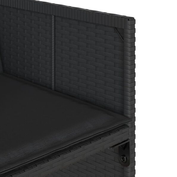 vidaXL 11-dielna záhradná jedálenská sada s vankúšmi čierna polyratan – Obrázok 6