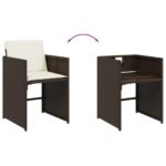 vidaXL 11-dielna záhradná sedacia súprava a vankúše hnedá polyratan – Obrázok 7