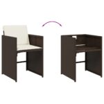vidaXL 13-dielna záhradná jedálenská súprava vankúše hnedá polyratan – Obrázok 7