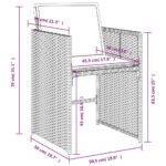 vidaXL 15-dielna záhr.jedálen. súprava s vankúšmi svetlosivá polyratan – Obrázok 9