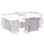 vidaXL 7-dielna záhradná súprava pohoviek s vankúšmi sivá polyratanová – Obrázok 3