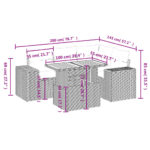 vidaXL 5-dielna záhradná súprava pohoviek s vankúšmi sivá polyratanová – Obrázok 3