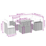 vidaXL 6-dielna záhradná sedacia súprava s podložkami polyratan sivá – Obrázok 3