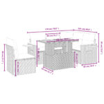 vidaXL 6-dielna záhradná sedacia súprava s podložkami polyratan sivá – Obrázok 3