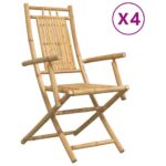 vidaXL Skladacie záhradné stoličky 4 ks 53x66x99 cm bambus – Obrázok 2