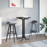 vidaXL Barový stôl čierny Ø70x110 cm kompozitné drevo a oceľ – Obrázok 3