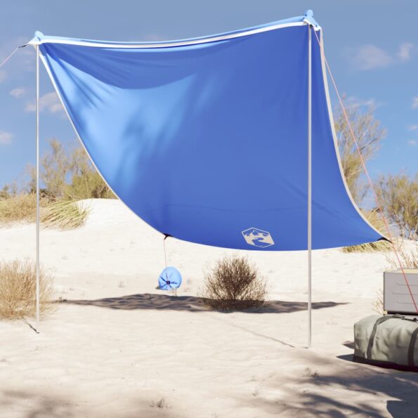 VXL8721102632983_g_en_hd_1.jpg vidaXL Plážový baldachýn s pieskovými kotvami modrý 214x236 cm – Obrázok 3