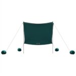 vidaXL Plážový baldachýn s pieskovými kotvami zelený 214x236 cm – Obrázok 5
