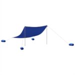 vidaXL Plážový baldachýn s pieskovými kotvami modrý 304x300 cm – Obrázok 2