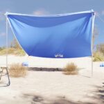 vidaXL Plážový baldachýn s pieskovými kotvami modrý 304x300 cm – Obrázok 3