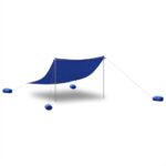 vidaXL Plážový baldachýn s pieskovými kotvami modrý 304x300 cm – Obrázok 4
