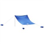 vidaXL Plážový baldachýn s pieskovými kotvami modrý 304x300 cm – Obrázok 7
