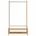 vidaXL Vešiak na oblečenie s policami 103x40x183 cm bambus – Obrázok 5