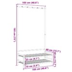 vidaXL Vešiak na oblečenie s policami 103x40x183 cm bambus – Obrázok 9