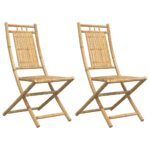 vidaXL Skladacie záhradné stoličky 2 ks 46x66x99 cm bambus – Obrázok 2
