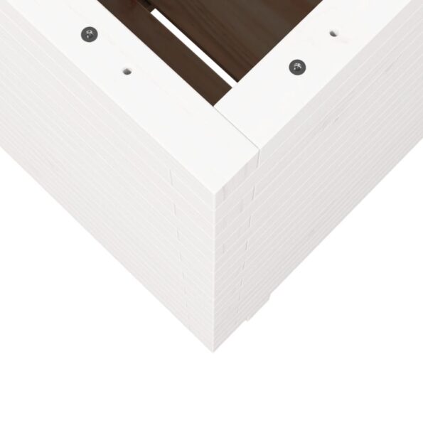 vidaXL Záhradný kvetináč biely 50x50x72,5 cm masívna borovica – Obrázok 8