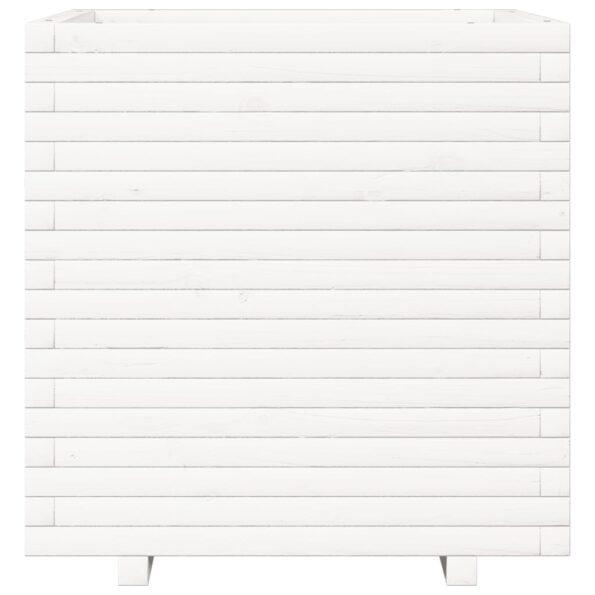 vidaXL Záhradný kvetináč biely 70x70x72 cm borovicový masív – Obrázok 5