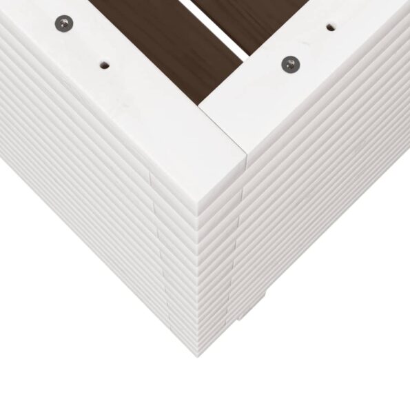 vidaXL Záhradný kvetináč biely 70x70x72 cm borovicový masív – Obrázok 8