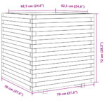 vidaXL Záhradný kvetináč biely 70x70x72 cm borovicový masív – Obrázok 10