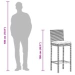 vidaXL 5-dielna záhradná barová súprava čierna polyratan masív. akácia – Obrázok 12