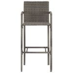 vidaXL 5-dielna záhradná barová súprava sivá polyratan masívna akácia – Obrázok 6