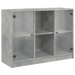 vidaXL Komoda betónovo sivá 102x37x75,5 cm kompozitné drevo – Obrázok 2