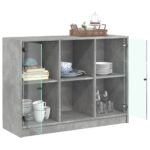vidaXL Komoda betónovo sivá 102x37x75,5 cm kompozitné drevo – Obrázok 4