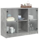vidaXL Komoda betónovo sivá 102x37x75,5 cm kompozitné drevo – Obrázok 5