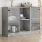 vidaXL Komoda betónovo sivá 102x37x75,5 cm kompozitné drevo