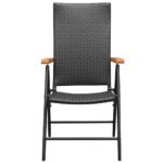 vidaXL Stohovateľné záhradné stoličky 2 ks, polyratan, čierne – Obrázok 3