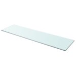 vidaXL Poličkový panel z priehľadného skla, 110x30 cm