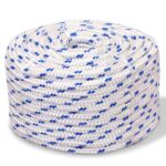 vidaXL Lodné lano, polypropylén, 6 mm, 100 m, biele