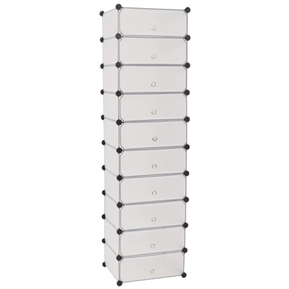 VXL8718475566335_g_en_hd_1.jpg vidaXL Botník s 10 priehradkami a s dvierkami, biely – Obrázok 2